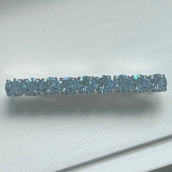 Danny Pollak Blue Topaz Swarovski Crystal Bobby Pin (#1) - approx. 2.5 in. long - Picture 5 of 12